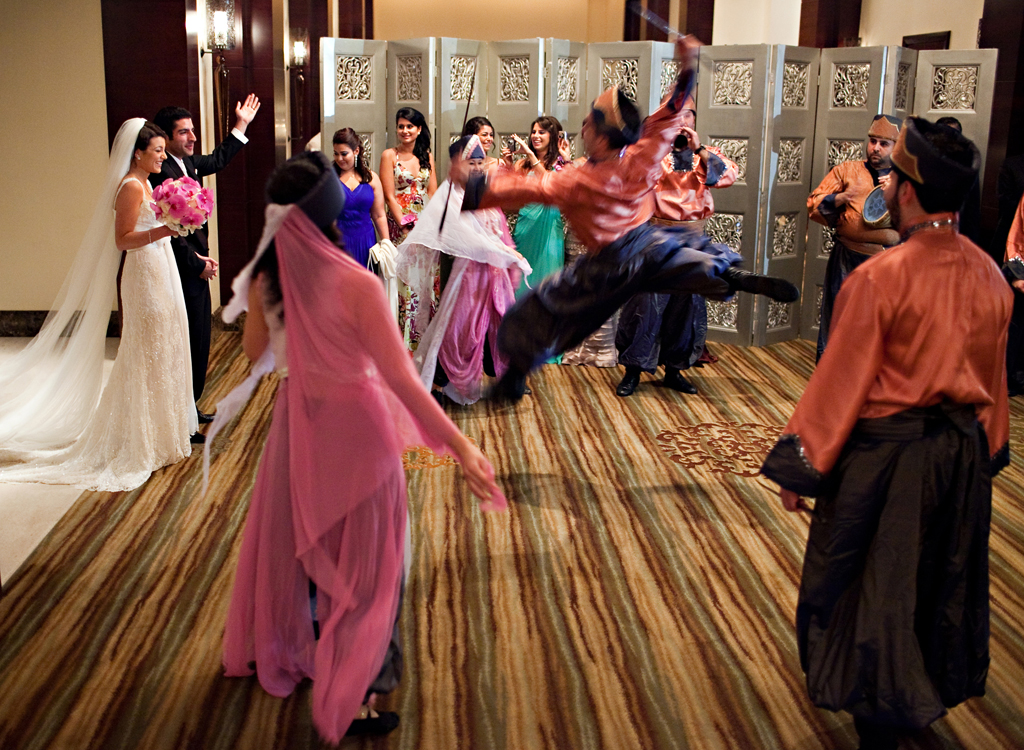 The wedding reception was very upbeat and lively a mix of Arabic and 